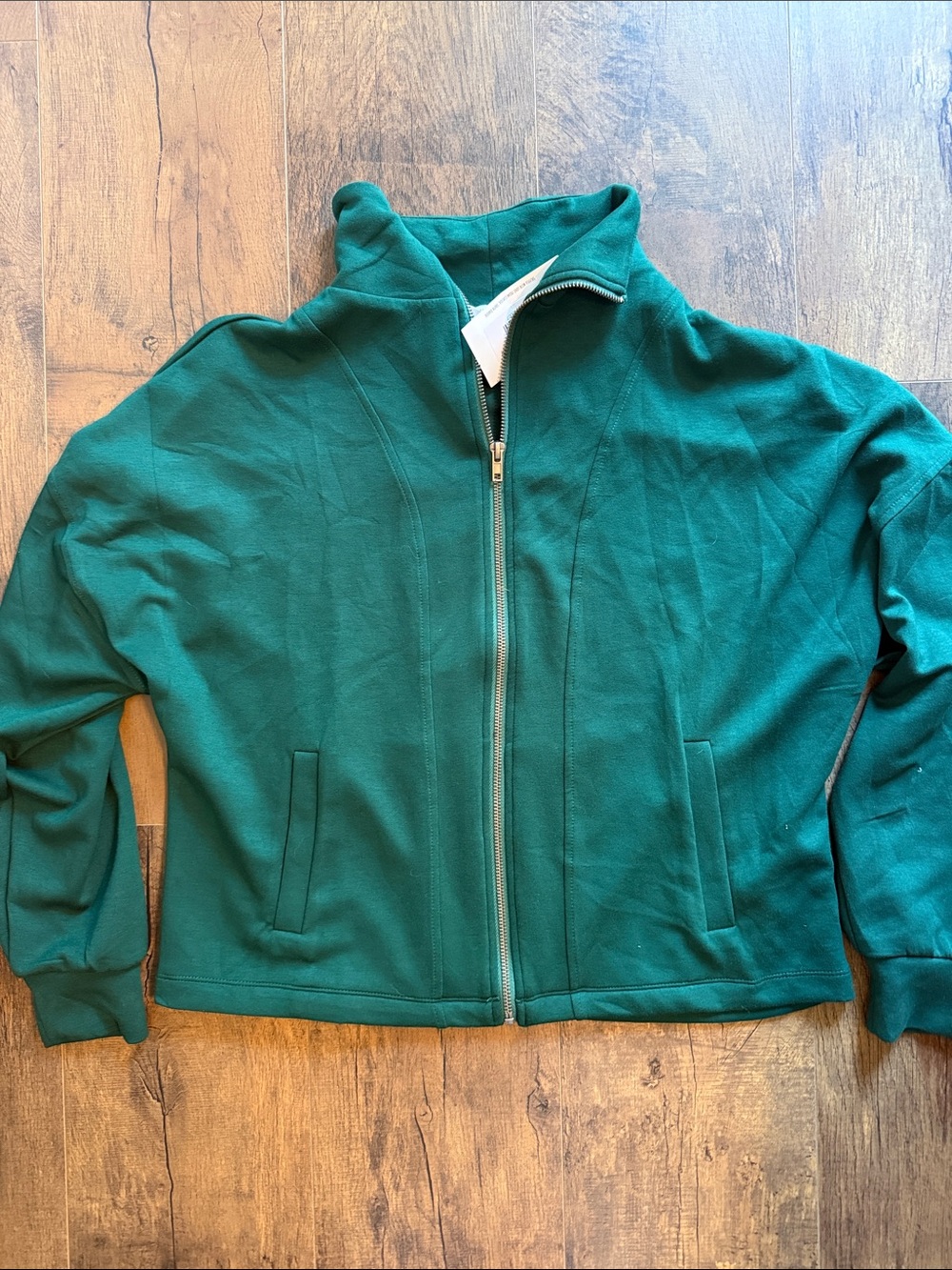 Double Zero Emerald Green Full-Zip Varsity Jacket